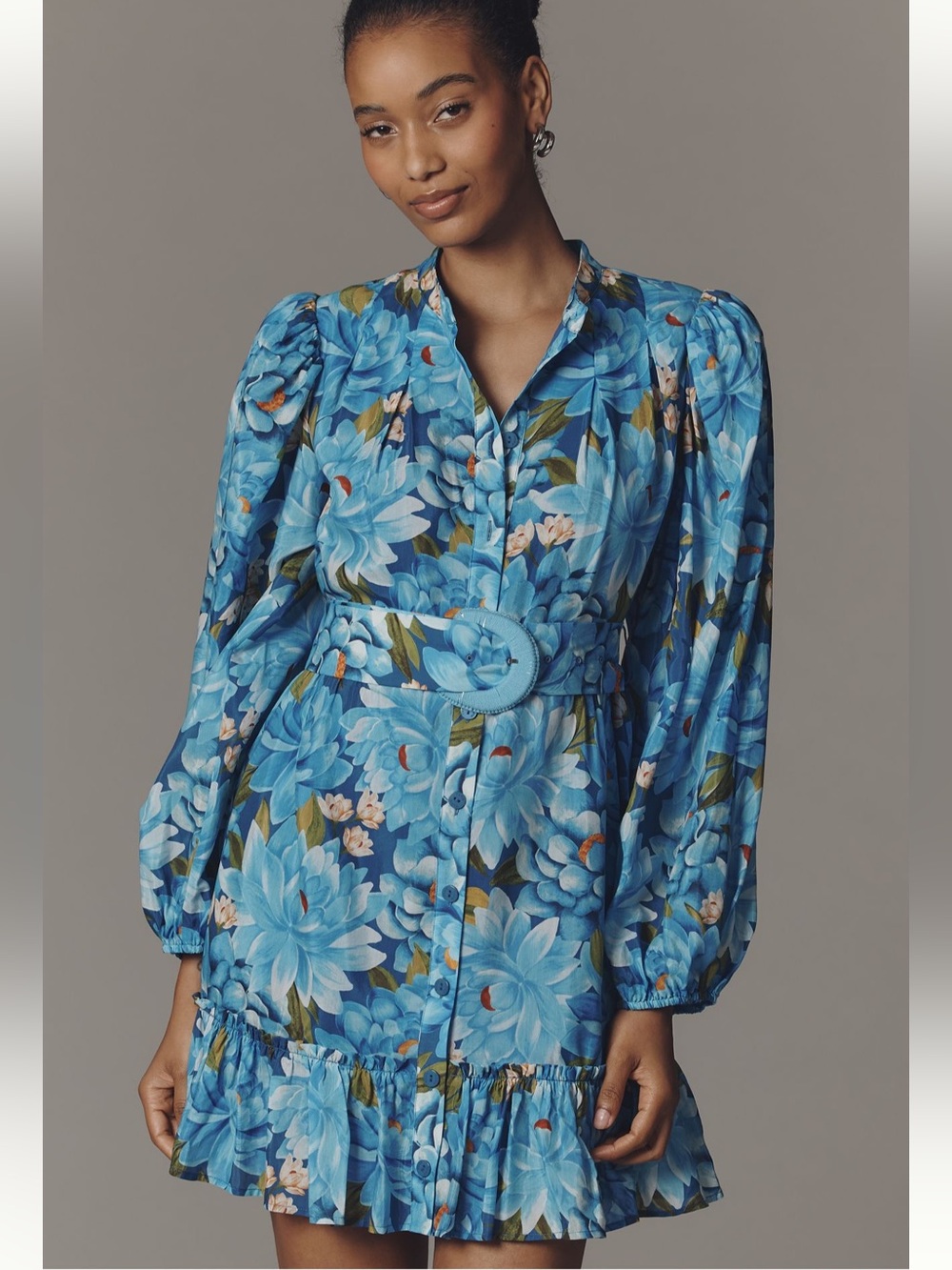 Farm Rio x Anthropologie Vibrant Coastal Floral Belted Mini Dress NWT Medium